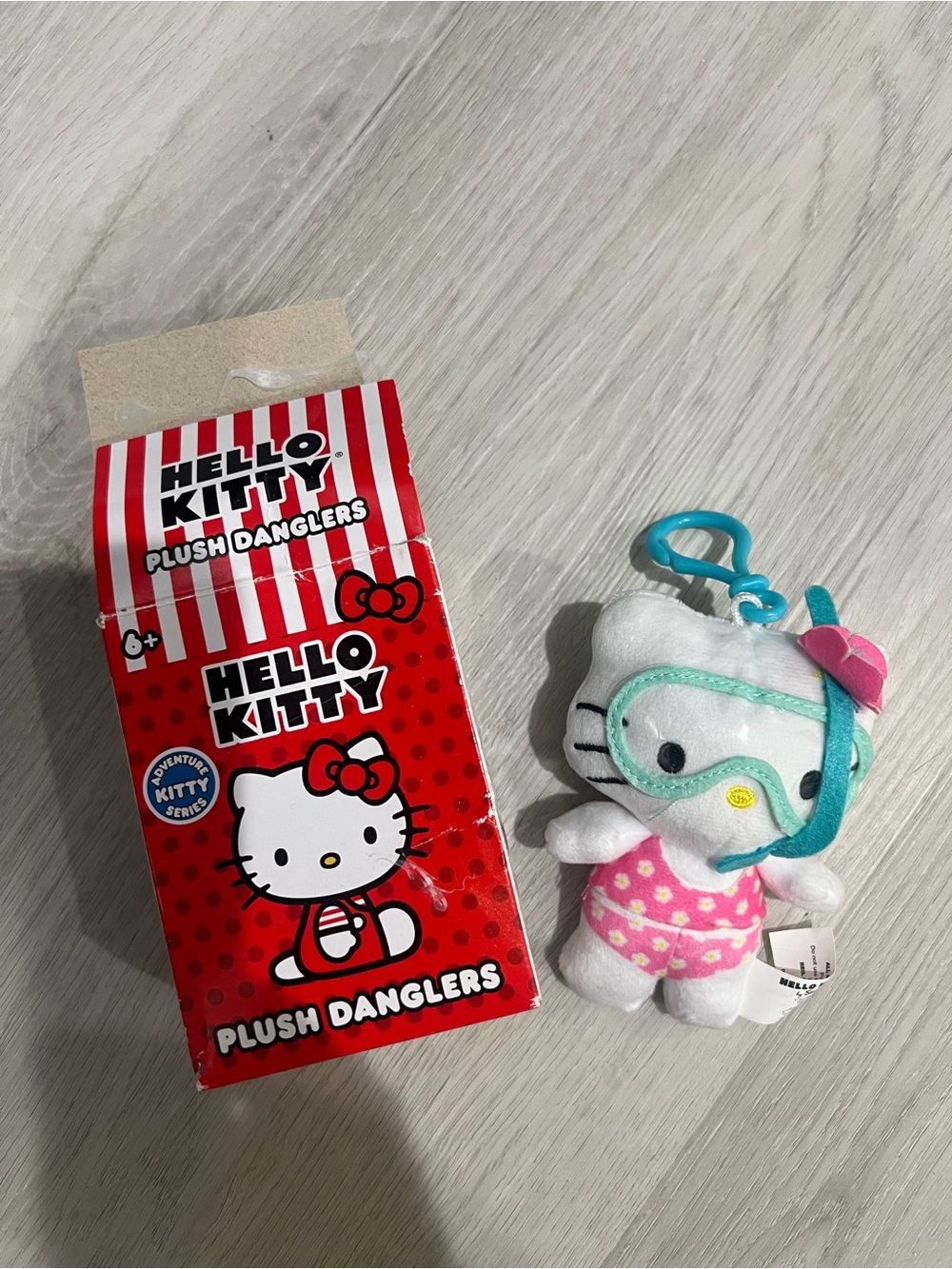 Hello Kitty White & Pink Plush Dangler Key Clip